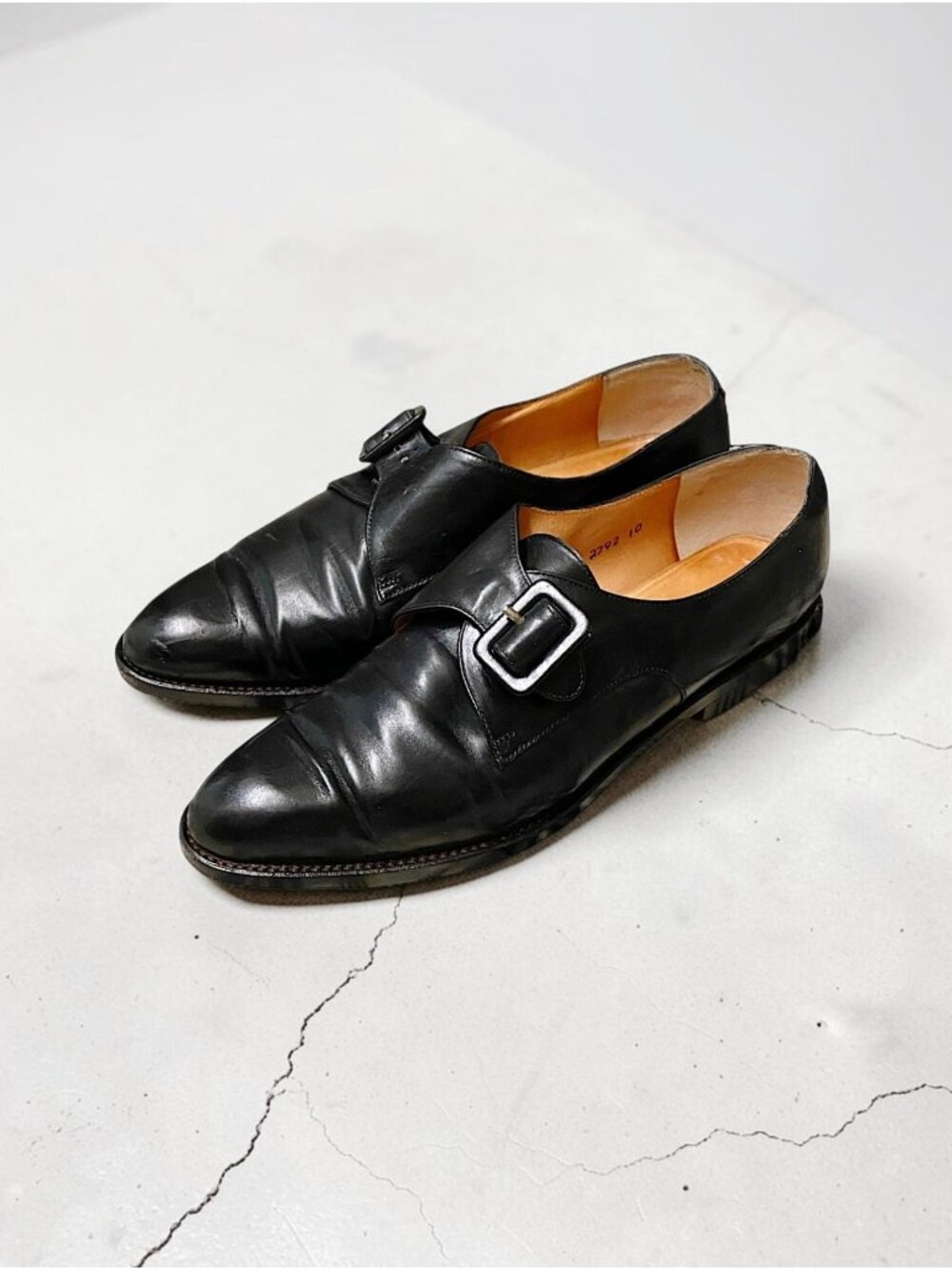 Vintage Robert Clergerie Black Leather Monk Strap Shoes France 7